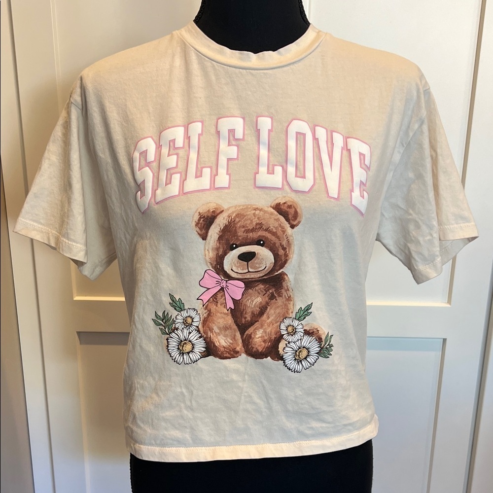 Charming Cream Teddy Bear Tee S